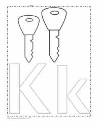 The Letter K Coloring Page